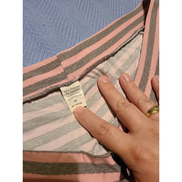 Sleepwear Shorts Women's Size 3X Striped Polyester Stretch Lace Pull On (Q) - Picture 2 of 3